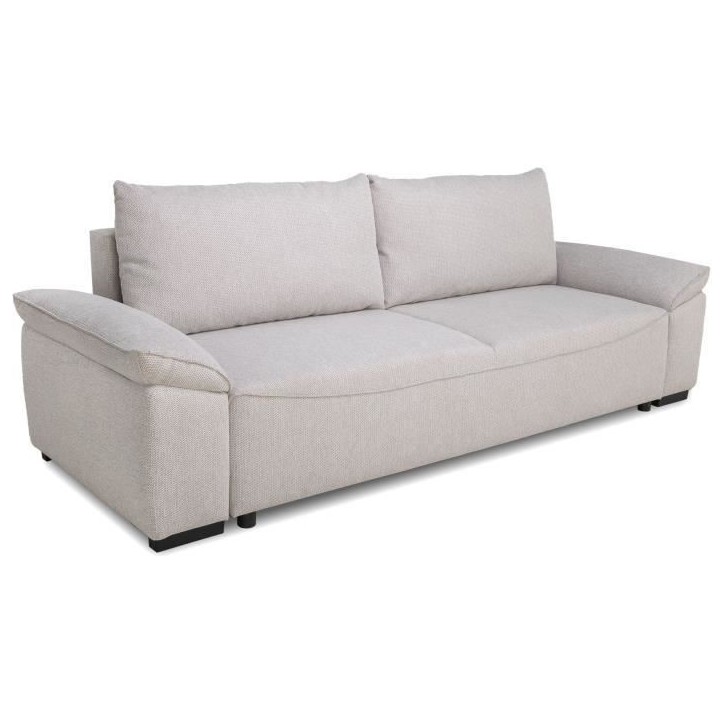 Canapé convertible avec coffre - 3 a 4 places - NORMAN - Tissu beige - 240 x 85 x 85 cm Canapé convertible avec coffre - 3 a 4 places - NORMAN - Tissu beige - 240 x 85 x 85 cm