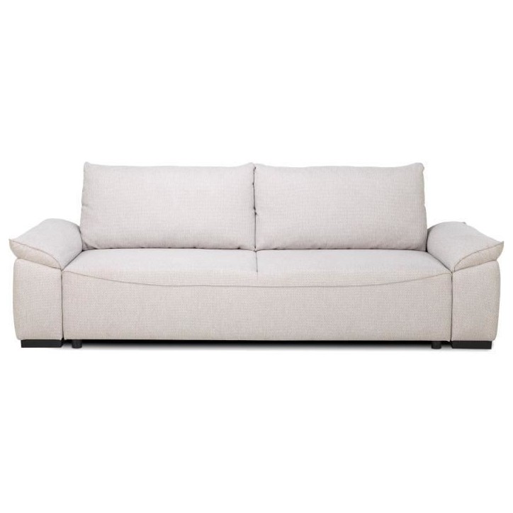 Canapé convertible avec coffre - 3 a 4 places - NORMAN - Tissu beige - 240 x 85 x 85 cm Canapé convertible avec coffre - 3 a 4 places - NORMAN - Tissu beige - 240 x 85 x 85 cm