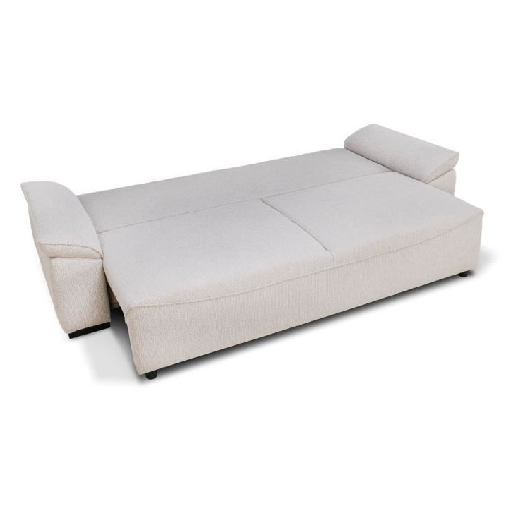 Canapé convertible avec coffre - 3 a 4 places - NORMAN - Tissu beige - 240 x 85 x 85 cm Canapé convertible avec coffre - 3 a 4 places - NORMAN - Tissu beige - 240 x 85 x 85 cm