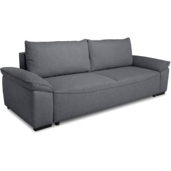 Canapé convertible avec coffre - 3 a 4 places - NORMAN - Tissu anthra