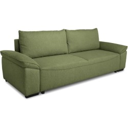 Canapé convertible avec coffre - 3 a 4 places - NORMAN - Tissu olive