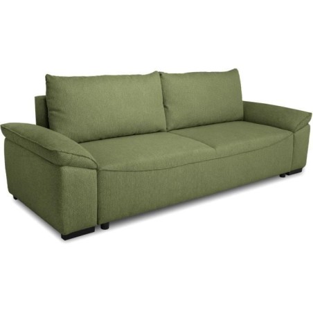 Canapé convertible avec coffre - 3 a 4 places - NORMAN - Tissu olive