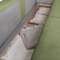 Canapé convertible avec coffre - 3 a 4 places - NORMAN - Tissu olive