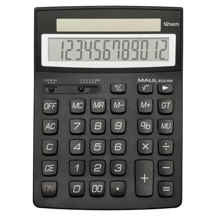 Maul ECO 950 Calculatrice de bureau noir Ecran: 12 solaire (l x H x P) 155 x 210 x 33 mm Maul ECO 950 Calculatrice de bureau noir Ecran: 12 solaire (l x H x P) 155 x 210 x 33 mm