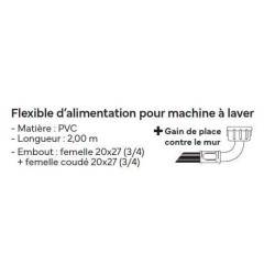 Flexible d'alimentation pour machine a laver - NOVOBAIN - 2 m