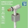 Robinet flotteur latéral pour réservoir WC - NOVOBAIN - Embout en la