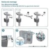 Robinet flotteur latéral pour réservoir WC - NOVOBAIN - Embout en la