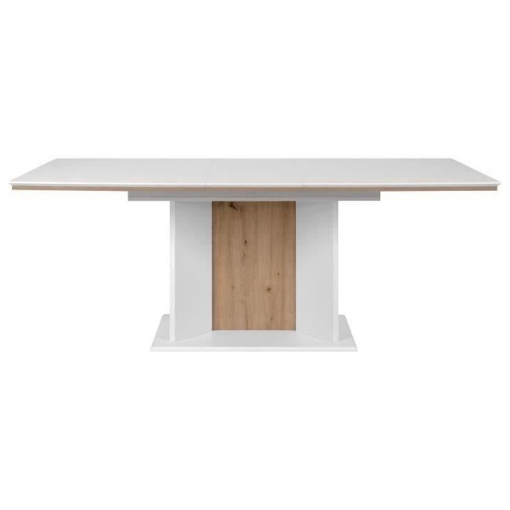 Table extensible - ARONA - Rectangulaire - 10 personnes - 160/200 x 76 x 90 cm - Blanc / chene artisan Table extensible - ARONA - Rectangulaire - 10 personnes - 160/200 x 76 x 90 cm - Blanc / chene artisan