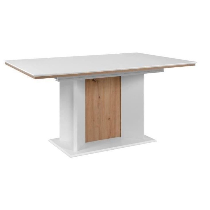 Table extensible - ARONA - Rectangulaire - 10 personnes - 160/200 x 76 x 90 cm - Blanc / chene artisan Table extensible - ARONA - Rectangulaire - 10 personnes - 160/200 x 76 x 90 cm - Blanc / chene artisan