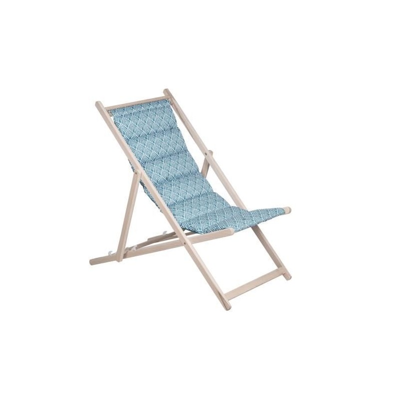 JARDIN PRIVE Chilienne matelassée Danemark blue structure en bois mas