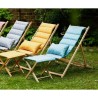 JARDIN PRIVE Chilienne matelassée Danemark blue structure en bois mas