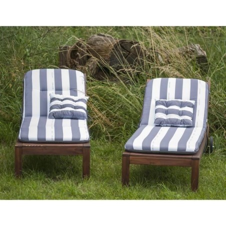 JARDIN PRIVE Bain de soleil flocons CANCALE 188x56x12 cm gris