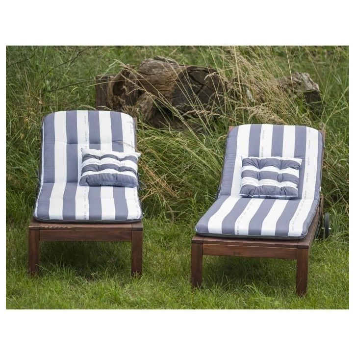 JARDIN PRIVE Bain de soleil flocons CANCALE 188x56x12 cm gris