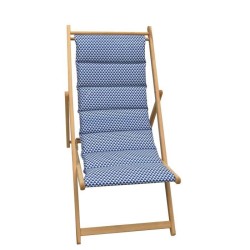 JARDIN PRIVE Chilienne matelassée Fjord - Toile amovible - Bleu Indig