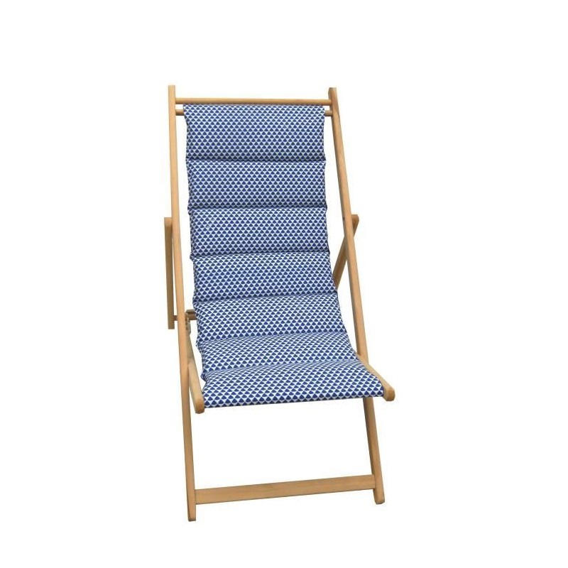 JARDIN PRIVE Chilienne matelassée Fjord - Toile amovible - Bleu Indig