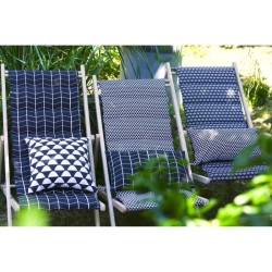 JARDIN PRIVE Chilienne matelassée Fjord - Toile amovible - Bleu Indig