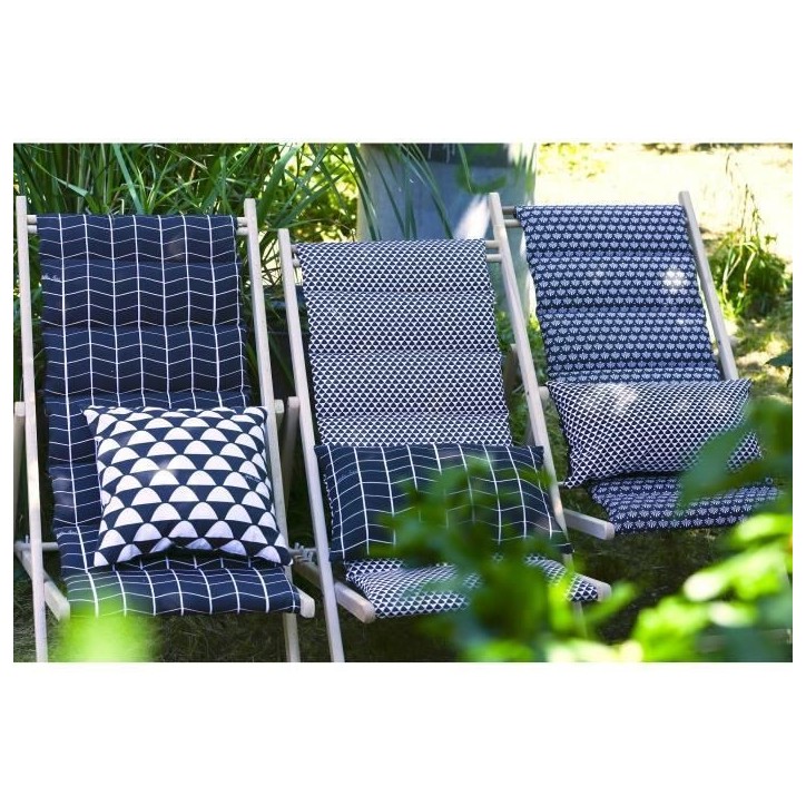 JARDIN PRIVE Chilienne matelassée Fjord - Toile amovible - Bleu Indigo JARDIN PRIVE Chilienne matelassée Fjord - Toile amovible - Bleu Indigo