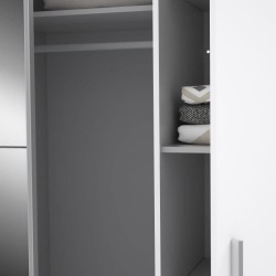 Armoire NARAGO - Décor Blanc mat - 2 portes coulissantes + 2 portes b