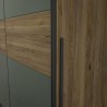 Armoire - Décor Chene et vert Sauge - 2 portes battantes + 2 portes c