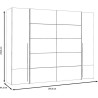 Armoire NARAGO - Décor Chene Sonoma et blanc mat - 2 portes coulissan