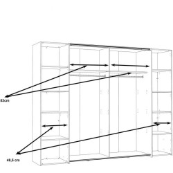Armoire NARAGO - Décor Chene Sonoma et blanc mat - 2 portes coulissan