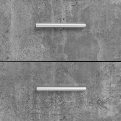 Buffet bas PILVI - 2 portes et 4 tiroirs - Blanc et béton clair - L 1