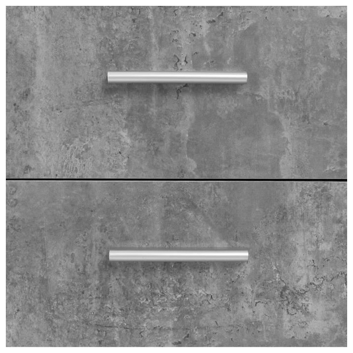 Buffet bas PILVI - 2 portes et 4 tiroirs - Blanc et béton clair - L 122,6 x P 34,2 x H 81,1 cm Buffet bas PILVI - 2 portes et 4 tiroirs - Blanc et béton clair - L 122,6 x P 34,2 x H 81,1 cm