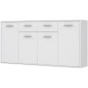 Buffet bas PILVI - 4 portes et 2 tiroirs - Blanc mat - L 162,3 x P 34,