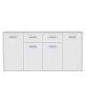 Buffet bas PILVI - 4 portes et 2 tiroirs - Blanc mat - L 162,3 x P 34,