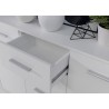Buffet bas PILVI - 4 portes et 2 tiroirs - Blanc mat - L 162,3 x P 34,