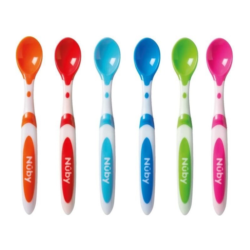 Lot de 6 cuilleres de sevrage - NUBY - Multicolore