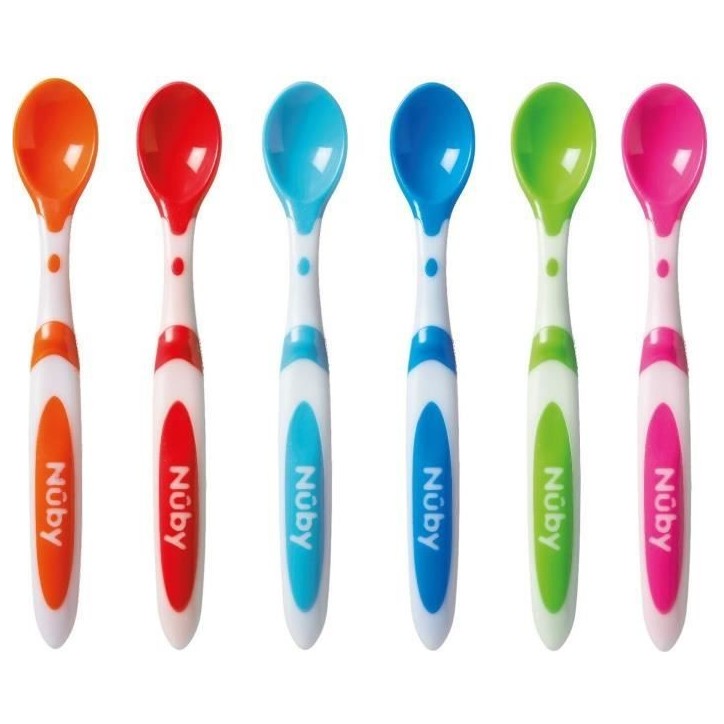 Lot de 6 cuilleres de sevrage - NUBY - Multicolore