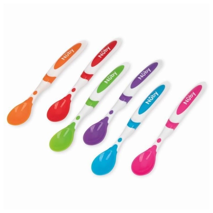 Lot de 6 cuilleres de sevrage - NUBY - Multicolore