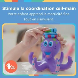 Jouet de bain - NUBY - Pieuvre intéractive flottante - Anneaux de bai