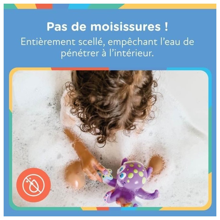 Jouet de bain - NUBY - Pieuvre intéractive flottante - Anneaux de bain - Violet Jouet de bain - NUBY - Pieuvre intéractive flottante - Anneaux de bain - Violet