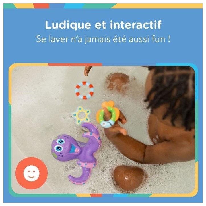 Jouet de bain - NUBY - Pieuvre intéractive flottante - Anneaux de bain - Violet Jouet de bain - NUBY - Pieuvre intéractive flottante - Anneaux de bain - Violet