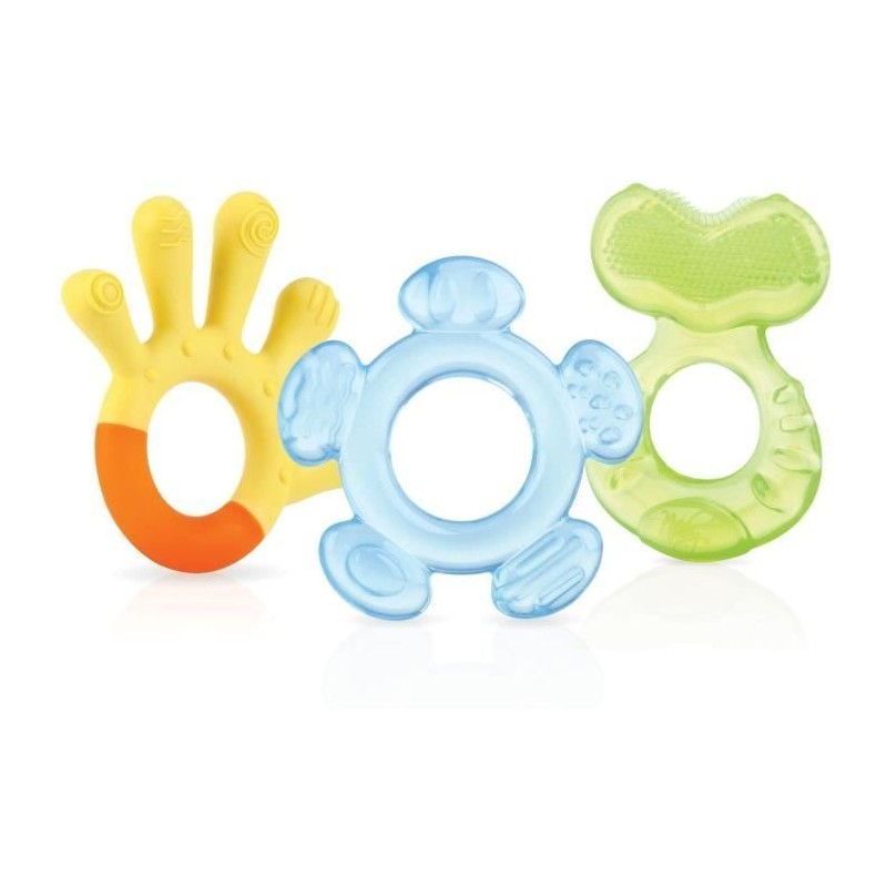 Lot de 3 anneaux de dentition - NUBY - Sans BPA - Des 3 mois Lot de 3 anneaux de dentition - NUBY - Sans BPA - Des 3 mois