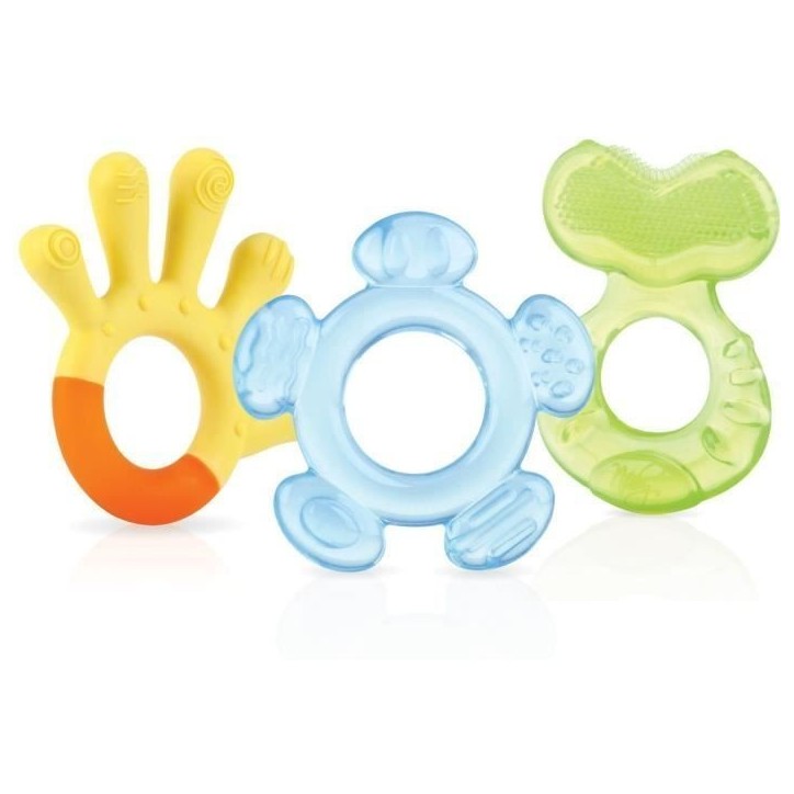 Lot de 3 anneaux de dentition - NUBY - Sans BPA - Des 3 mois Lot de 3 anneaux de dentition - NUBY - Sans BPA - Des 3 mois
