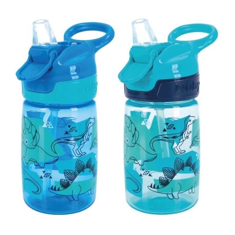 Lot de 2 gourdes - NUBY - Incredible Gulp - 360 ml - Dinosaures Lot de 2 gourdes - NUBY - Incredible Gulp - 360 ml - Dinosaures