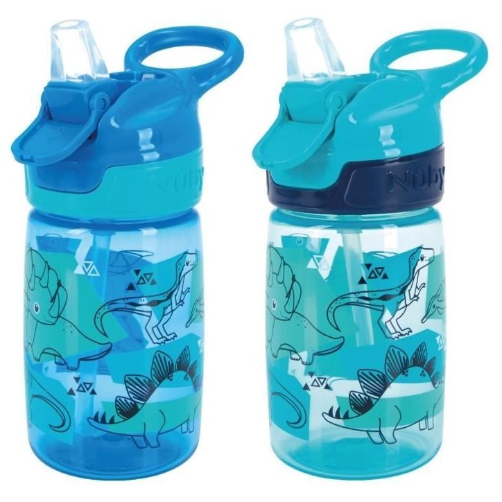 Lot de 2 gourdes - NUBY - Incredible Gulp - 360 ml - Dinosaures Lot de 2 gourdes - NUBY - Incredible Gulp - 360 ml - Dinosaures