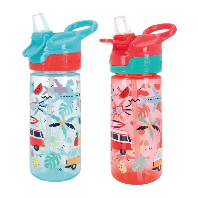Lot de 2 gourdes - NUBY - Super Quench - 540 ml - Rose