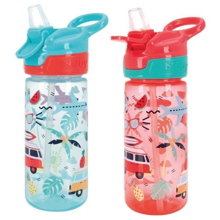 Lot de 2 gourdes - NUBY - Super Quench - 540 ml - Rose Lot de 2 gourdes - NUBY - Super Quench - 540 ml - Rose