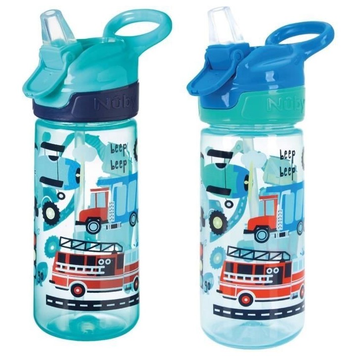 Lot de 2 gourdes - NUBY - Super Quench - 540 ml - Bleu Lot de 2 gourdes - NUBY - Super Quench - 540 ml - Bleu