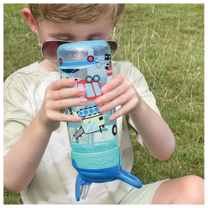 Lot de 2 gourdes - NUBY - Super Quench - 540 ml - Bleu Lot de 2 gourdes - NUBY - Super Quench - 540 ml - Bleu