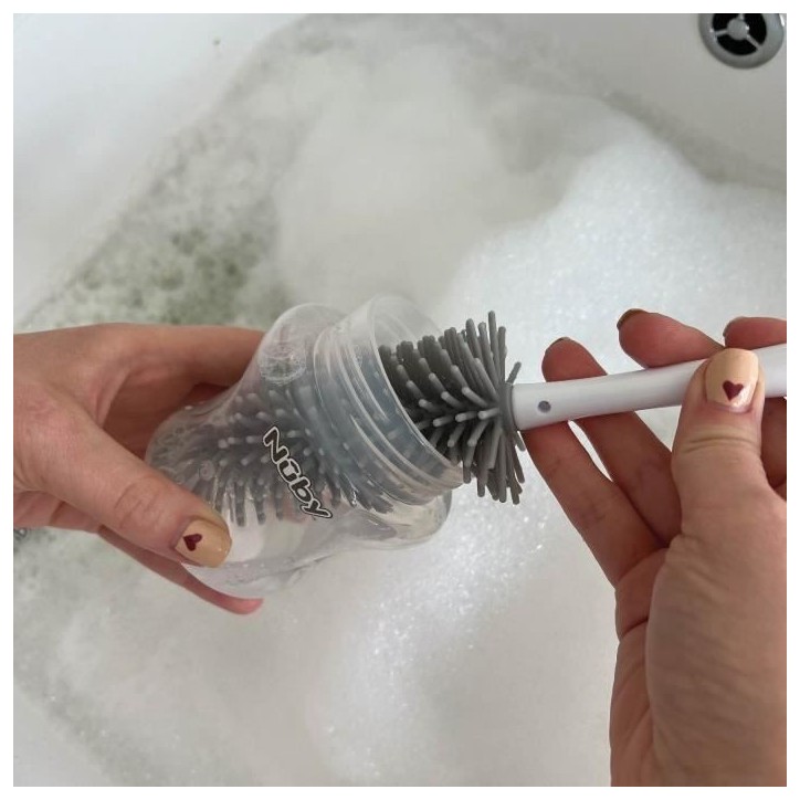 Brosse de Nettoyage - NUBY - Pour Biberon et Tétine 2 en 1 avec Support Hygiénique Brosse de Nettoyage - NUBY - Pour Biberon et Tétine 2 en 1 avec Support Hygiénique