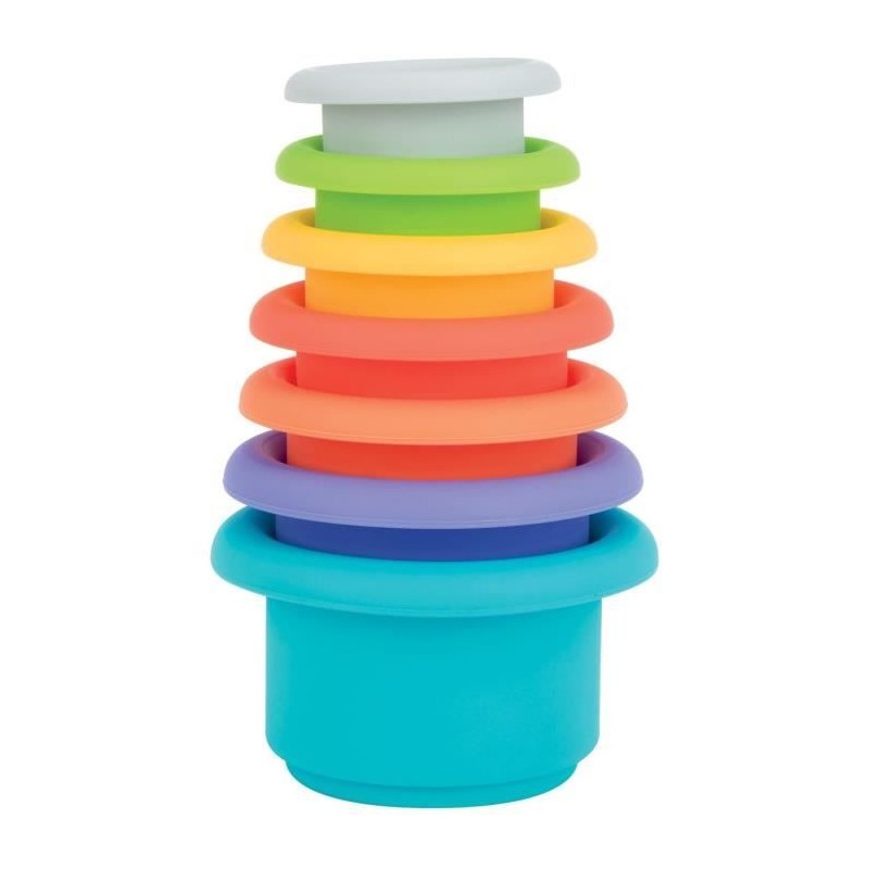 Gobelets de bain empilables - NUBY - Silicone - 5 couleurs - 5 formes Gobelets de bain empilables - NUBY - Silicone - 5 couleurs - 5 formes