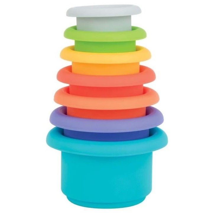 Gobelets de bain empilables - NUBY - Silicone - 5 couleurs - 5 formes Gobelets de bain empilables - NUBY - Silicone - 5 couleurs - 5 formes
