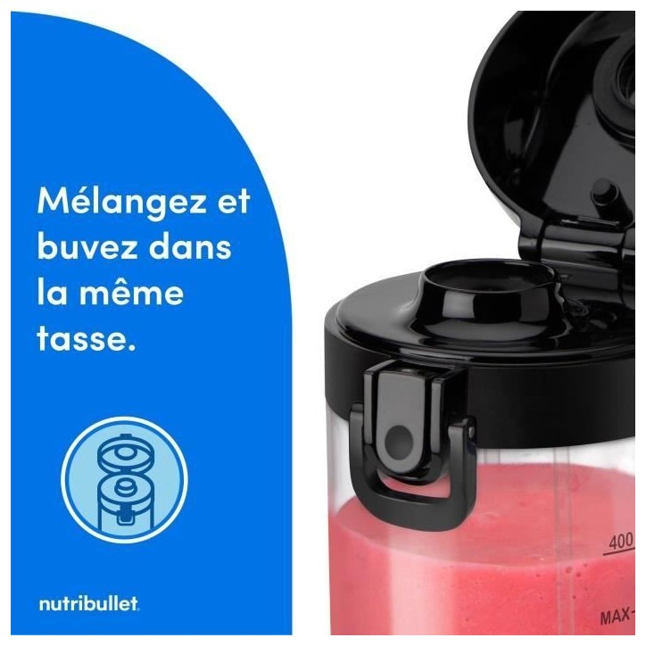 Blender portable - NUTRIBULLET - NBP003B - 100 W - 475 ml - Sans BPA - Noir Blender portable - NUTRIBULLET - NBP003B - 100 W - 475 ml - Sans BPA - Noir