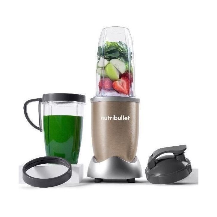 Blender personnel - NUTRIBULLET - NB907CP - 900W - 2 tasses + 2 couvercles + anneau - Doré Blender personnel - NUTRIBULLET - NB907CP - 900W - 2 tasses + 2 couvercles + anneau - Doré