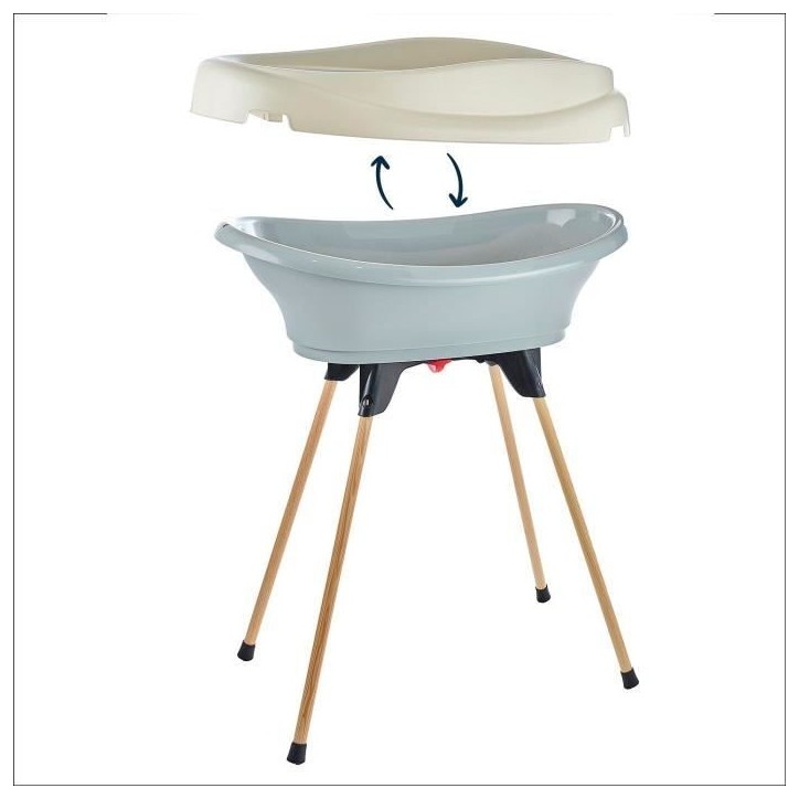Pack plan a langer et baignoire - THERMOBABY - VASCO - Gris Charme - 2 en 1